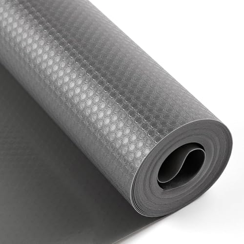 Image of xdotoar Anti Slip Mat Grey 3M/5M | Non Slip Shelf Liners for Kitchen Shelves, Drawers & Cupboards | Waterproof Plastic Sheet Roll for Wardrobe, Bathroom & Table | EVA Non Adhesive Kitchen Mats