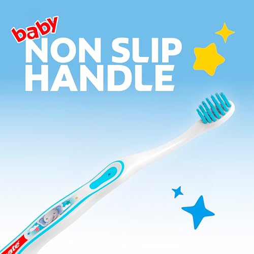 Image of Colgate Baby Toothbrush and Baby Training Toothpaste, First Toothbrush for Ages 3-24 Months with Extra Soft Bristles, Mild Bubblefruit Flavor, Fluoride Free and Sugar Free Formula, Safe if Swallowed
