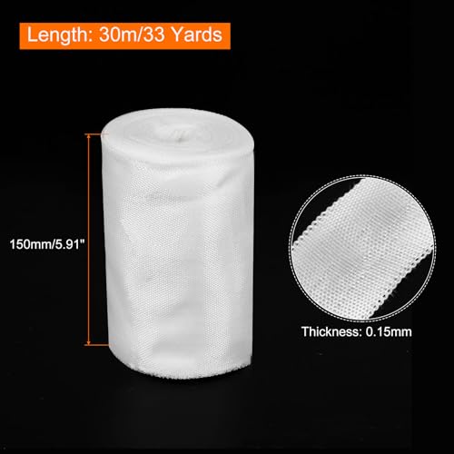 Image of MECCANIXITY 2pcs Fiberglass Cloth Tape 30m(33 Yard) x150mmx0.15mm C Glass Fiber Fiberglass Mesh Glass Fiber Mesh Woven Fiberglass Fabrics Insulation Tape for Reinforcement Repair
