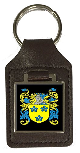 Porte-clé en cuir Bee Heraldry avec gravure personnalisée