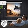 HOMCOM Schermo per Proiettore Motorizzato da 85 Pollici 1:1 con Telecomando, Telo Proiettore Avvolgibile in Plastica e Metallo, 176.5x8x176.5 cm, Bianco