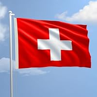 Bandiera Svizzera (90x150cm) In Metallo Con Occhielli In Poliestere