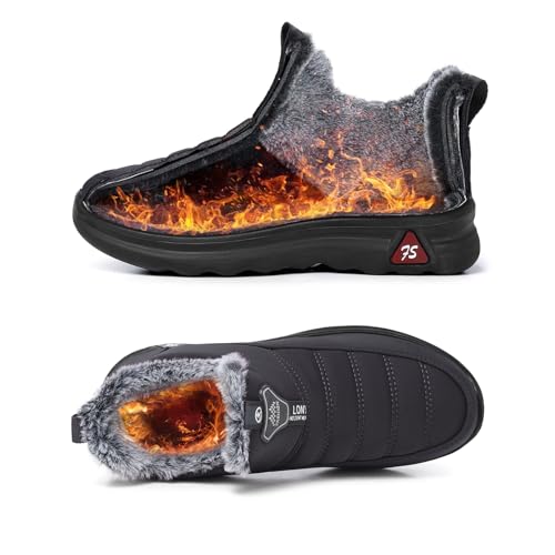 Image of SHIBEVER Winter Boots for Women Warm: Comfortable Slip on Ankle Snow Boots