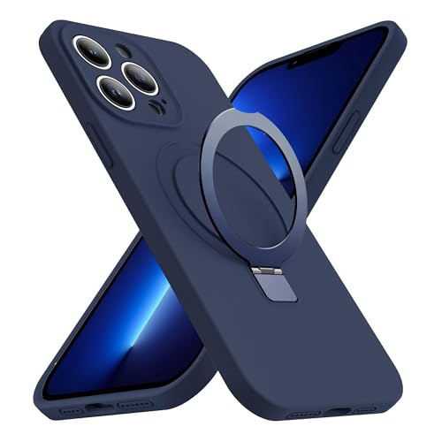 Eligo for iPhone 13 Pro Case Compatible with MagSafe with Magnetic Invisible Stand Shockproof Military-Grade ProtectionSilicone Phone Cover with Kickstand for Apple 13 Pro (Navy Blue)