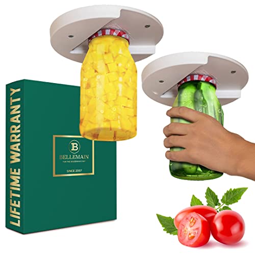 Bellemain’s Universal Under Cabinet Jar Opener, Under Counter Can Opener [2 Pack] Premium Lid Gripper And Opener Perfect For People W/Arthritis Or Seniors, Includes Ez Installation #TOP22