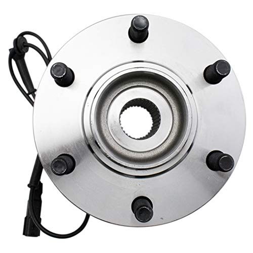 Image of TRQ Front Driver and Passenger Side Wheel Bearing and Hub Assembly Set 2 Piece Compatible with 2016-2019 Nissan Titan XD 4WD with ABS 2020-2023 Titan XD with ABS