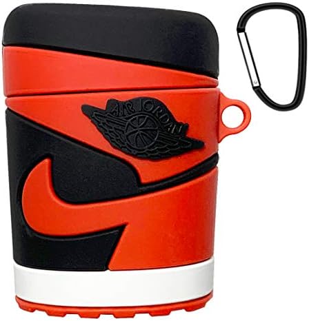 AirPods Case Protective Cover Soft Silicone Shockproof for Apple AirPods 2 & 1 Fun Cool Design Skin for Kids Teens Boys Men (Red-n)