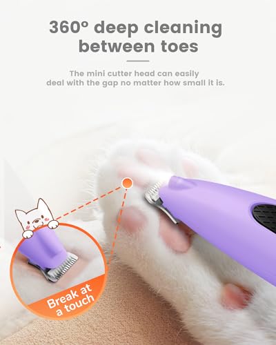PAPMINI Dog Paw Trimmer with LED Light, Ultra-Low Noise Paw Trimmer for Dogs, Cordless Dog Clippers for Grooming with LED Display, Type-C Rechargeable Pet Clippers for Pads, Ears, Eyes, Face, Rump — view 5