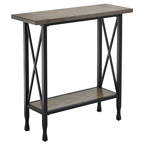 Image of Leick Home Chisel & Forge Console Table, 30 inch, Smoke Gray, Matte Black