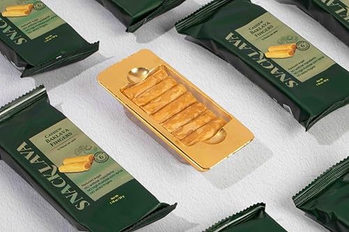 Snacklava Cashew Baklava Fingers - 6 Pack (72 Pieces) - No Artificial Ingredients, Colors or Preservatives - Premium Handmade Pastries