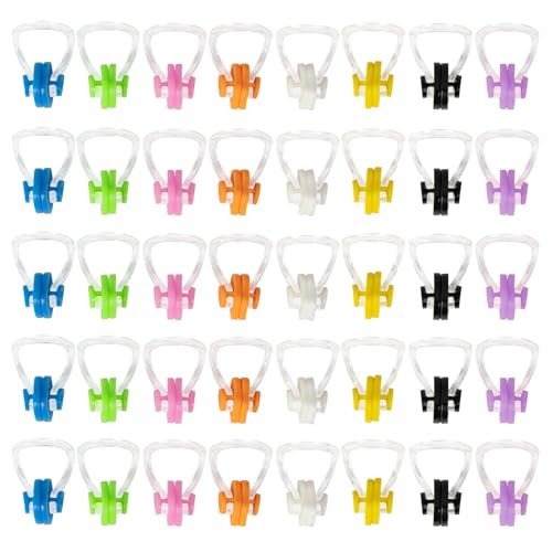 40 Pcs Swimming Nose Clip, Silicone Waterproof Swim Nose Plugs for Kids (Age 7+) and Adults, Inclue 8 Colors