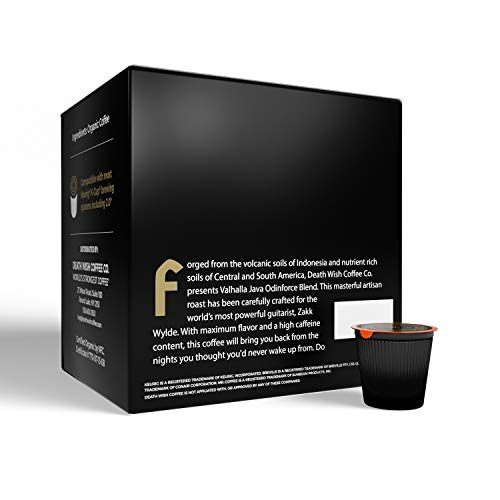 Death Wish Coffee Valhalla Java Single Serve Pods - Extra Kick Of Caffeine - Dark Roast Coffee Pods - Made With Usda Certified Organic Fair Trade Arabica And Robusta Beans (50 Count) #TOP1