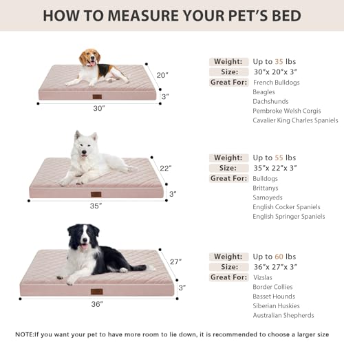 Image of WNPETHOME Orthopedic Dog Bed for Large Dogs, Extra Large Waterproof With Removable Washable Cover & Anti-Slip Bottom, Egg Crate Foam Pet Mat, Multi-Needle Quilting XL Crate Bed