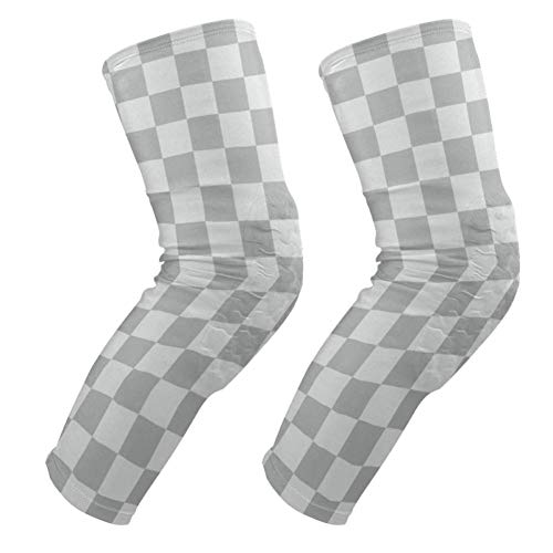 Genouillères rembourrées anti-douleur de rotule motif à carreaux gris confort