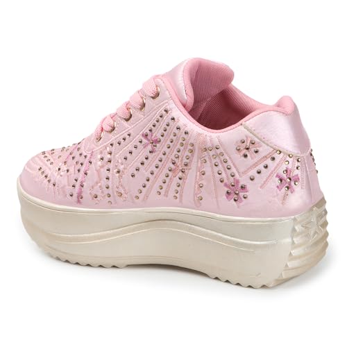 Image of Vendoz Women Wedding Party Golden Sneakers
