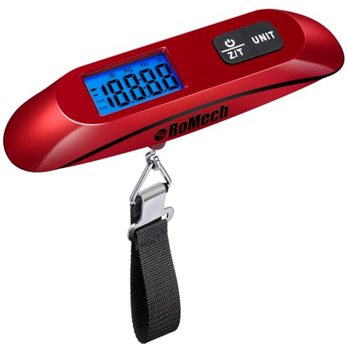 ROMECH Luggage Scale with Backlit LCD, 110lbs Capacity, Portable Digital Suitcase Weight Scale