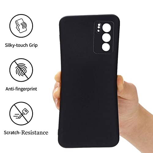 Image of A rtistque Liquid TPU Silicone Matte Shockproof Flexible Camera Protection Soft Back Cover Case for Oppo Reno 6 5G - Black