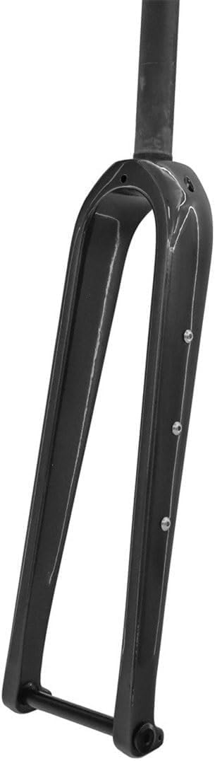 Fourche rigide en carbone 700C pour vélo de route | Compatible gravel | Axe traversant 12x100 mm | Freins à disque | Tubes droits/coniques 1-1/8" | Fourche avant avec trou pour porte-bidon B,Straight