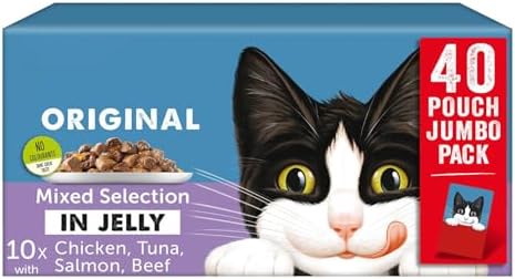 Fizporium Mixed Selection in Jelly Cat Food - Variety and Goodness in Every Bite Cat Food Pouches- Wet Cat Food (40 x 85g)