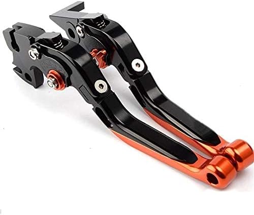 Orange Motorcycle CNC Aliminum Adjustable Folding Extendable Brake Clutch Levers Fit for 125 200 390