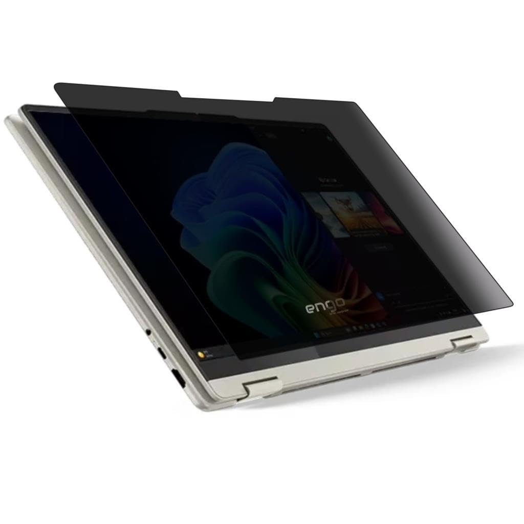 Engo Lenovo Ideapad 5 Gen 9 14 İnç İle Uyumlu Hayalet Ekran Koruyucu Notebook, Yandan Görünmeyen Anti-Spy Gizlilik (Privacy) Laptop Koruması, 9H Temperli Nano Kırılmaz Esnek Cam, Parlama Önleyici