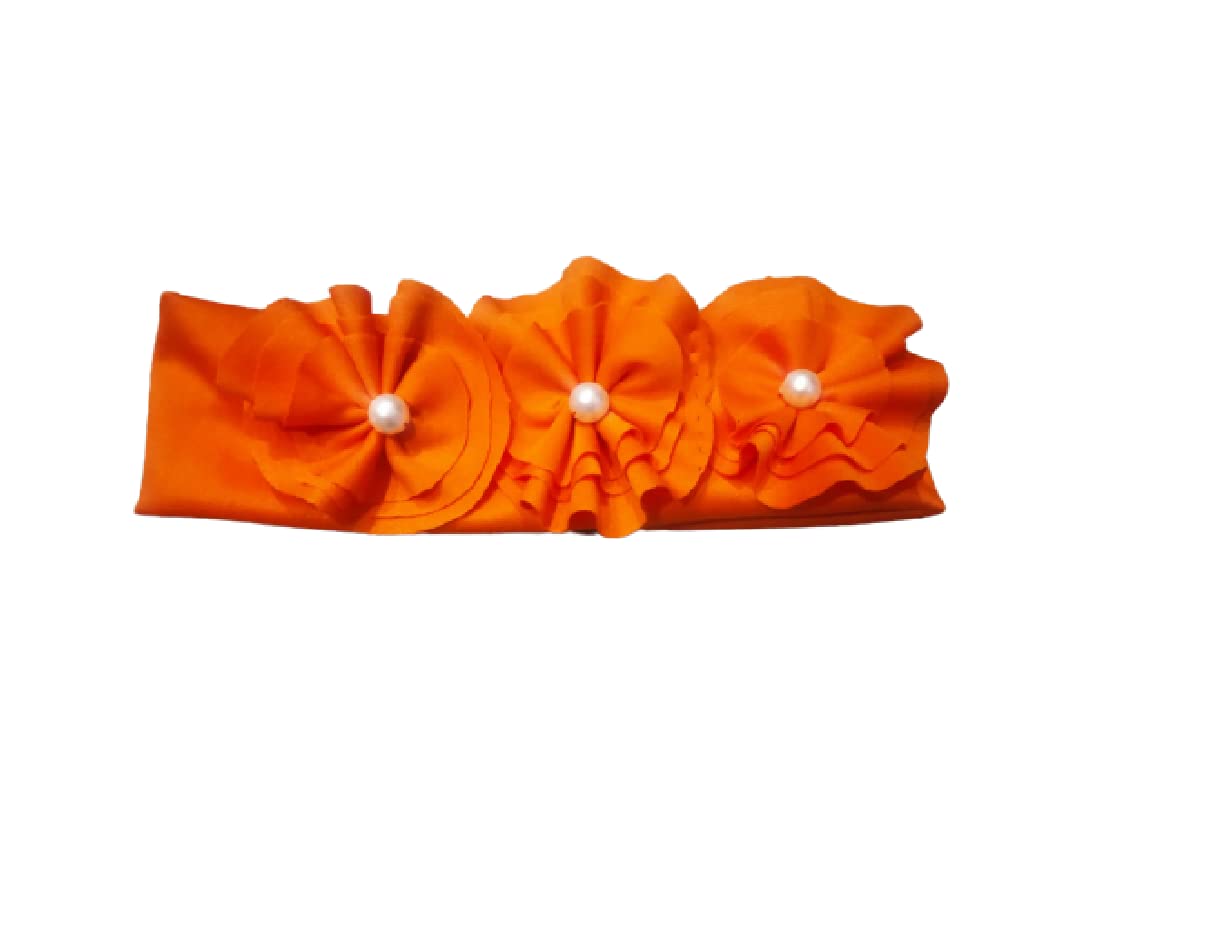 Fancy 3flowers Hairband/Headband for babies girls/kids/toddler (Orange)-image-28