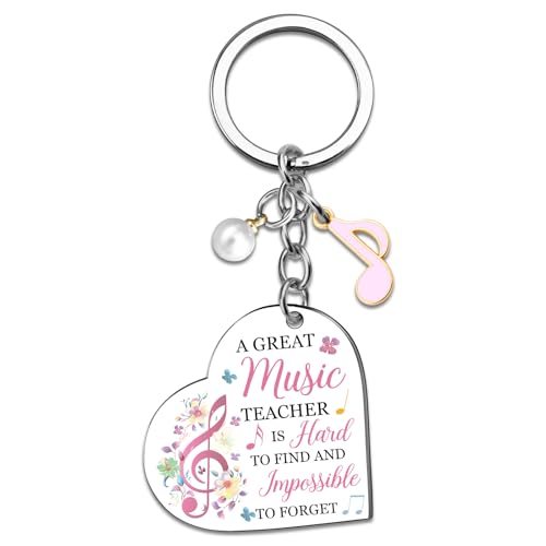VIESUJI Music Teacher Appreciation Gifts for Women Men Music Keychain for Piano Orchestra Band Choir Teachers Gifts for Birthday Christmas Halloween Teacher Appreciation Week