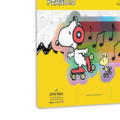 Image of Peanuts Snoopy Skating with Music Adhesive Vinyl Decal