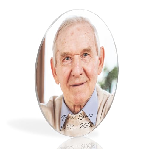 Ornement cimetière anti-jaunissement pour photo de plaque funéraire durable