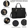 NEWHEY Laptop Tote Bags for Women 15.6 Inch Ladies Leather Laptop Handbags Designer Office Shoulder Bag Womens for Work School Business Shopping Black #3