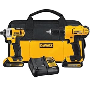DEWALT 20V MAX Cordless Drill and Impact Driver, Power Tool Combo Kit with 2 Batteries and Charger (DCK240C2)