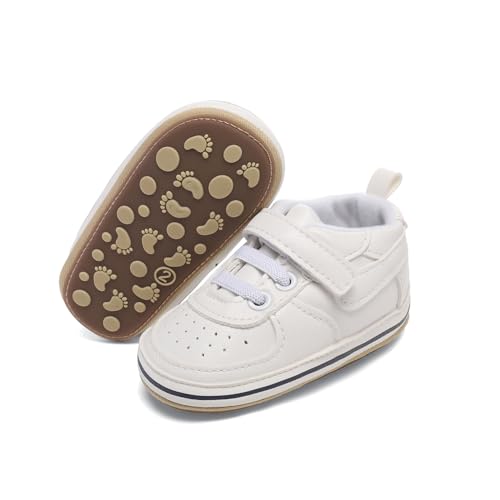 Image of Clowora Unsex Baby Shoes Boys Girls Infant Sneakers Non-Slip Soft Rubber Sole Toddler Crib First Walker Lightweight Shoes