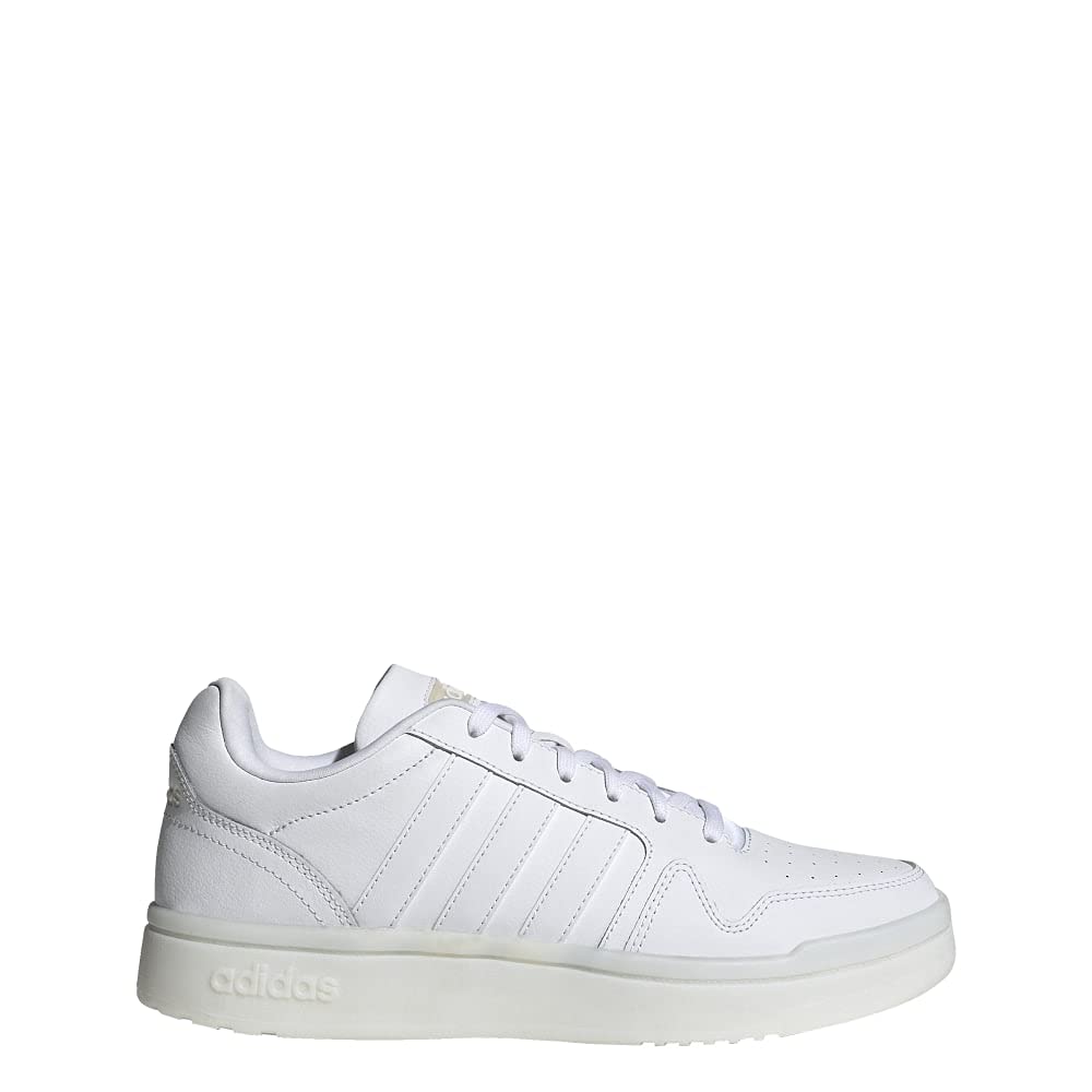 adidas Women's Post Up Basketball Shoe, White/White/Wonder White, 10