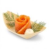 Restaurantware 4.5 x 2.5 Inch Food Boat 200 Bamboo Display Boat - Durable Small Bamboo Serving Tray For Catered Events Wedding Banquets Or Celebrations