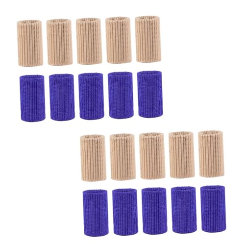 ibasenice High Elasticity Finger Support White Sports Finger Sleeves Nylon Protector for Volleyball Players