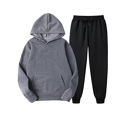 Survêtement d'hiver pour homme Kiioouu sweat à capuche pantalon taille L