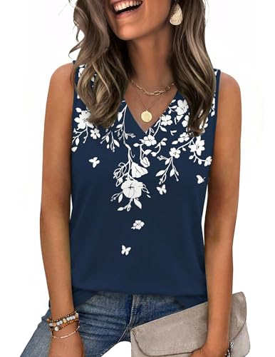 Zeagoo Sleeveless Blouses for Women V Neck Casual Camisoles Tank Tops Loose Fit Dressy Summer Shirts 2026