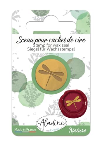 Aladine - Sello para sello de cera LIBELLULE – creación de Faire-Part, DIY y scrapbooking – Fabricado en Francia
