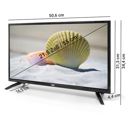 XORO HTC 2249 21.5\ Zoll (55 cm) LCD Fernseher mit HDTV Triple Tuner, integrierter Slot-In DVD Player, USB 2.0 Mediaplayer, CI+ Schacht, 12V Anschluss, schwarz