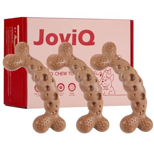 JoviQ Dog Chew Toys for Aggressive Chewers 3 Pack Variety Flavored Indestructible Dog Bone Toy for Medium Large Breed to Keep Them Busy