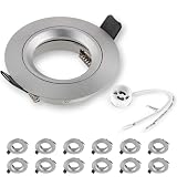 SEBSON Foco Empotrable de Techo con Casquillo GU10 - Downlight Aluminio Ø80mm, Diámetro Orificio 65mm - Set de 12