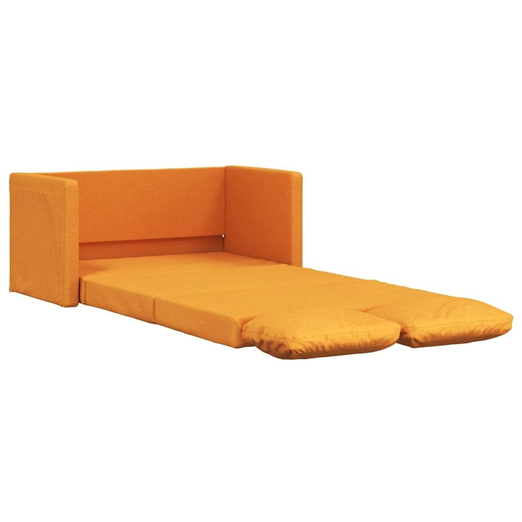 Sofá cama de color amarillo oscuro con función de dormir, 112 x 174 x 55 cm, pequeño sofá cama de tela y metal, banco con asiento cómodo para salón, habitación juvenil, estudio, habitación de