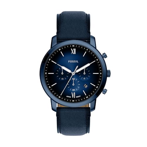 Listado de Reloj Fossil Azul que Puedes Comprar On-line. 47 Reloj Fossil FS6168 Neutra de piel en color azul para hombre