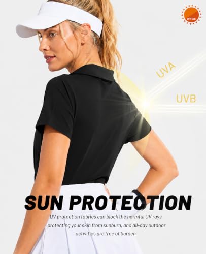 Image of MIER Womens Golf Shirts - V Neck UPF 50+ Dry Fit Tennis Polo