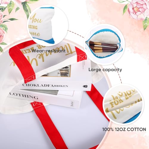 Clysee 24 Pcs Thank You Gifts for Women - Inspirational Teacher & Nurse Appreciation Canvas Makeup Bags4