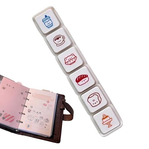 Sellos de scrapbooking - Juego reutilizable de 6 piezas, mini sello artesanal coleccionable para arte del papel, embalaje, periódicos | Estudiantes Maestros Niñas Mujeres Adolesc