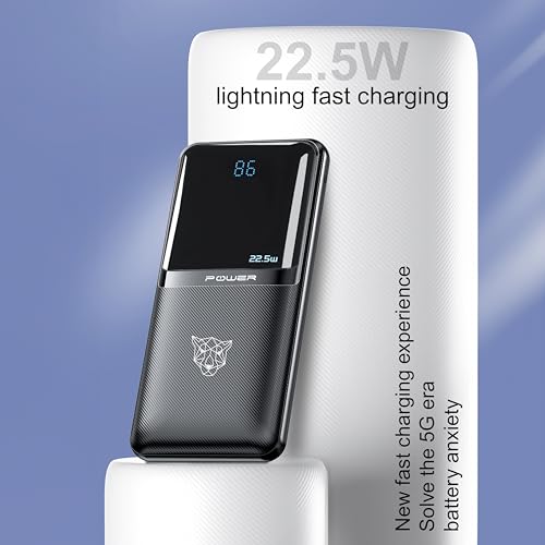 Image of Tiger S15 Ultra Wireless Mini 20k 20000mAh 22.5W Magnetic Wireless Fast Charging Nano Power Bank with 22.5 Wired Output Compatible with iPhone 12 & Above & Other QI Enabled Devices, Fast Charg (Black)