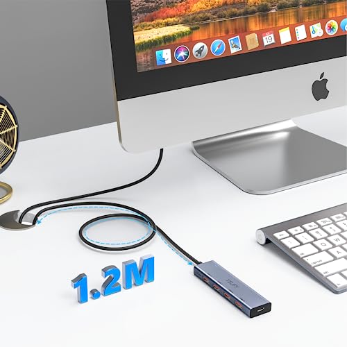 USB Hub 3.2, TSUPY USB Splitter 10Gbps 4 USB 3.2 Ports with 4ft Extension Cable,Ultra-Slim Aluminium USB 3.2 Gen 2 HUB Fast Data Transfer USB Port Extender for MacBook,Chromebook,Mobile HDD,Laptops by TSUPY - Image 4