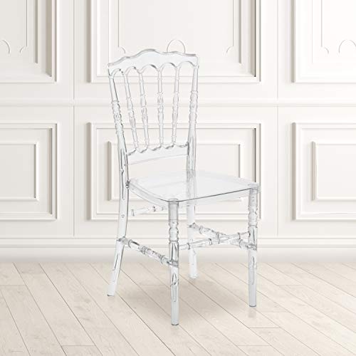 EMMA + OLIVER Crystal Ice Napoleon Stacking Chair