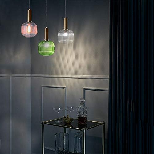 Modern Glass pendant light with A Vintage brass Lamp Holder,Ceiling Lighting Glass Light Fitting,The Perfect Pendant Light for Bar Restaurant Coffee Shop and Home Use,Diameter20cm,1Light